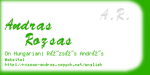 andras rozsas business card