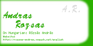 andras rozsas business card